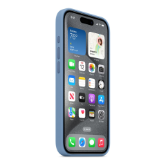 Чехол Silicone Case для Apple iPhone 15 Pro с MagSafe (original) Winter Blue, голубой