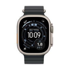 Apple Watch Ultra 3 (2025), 49 мм корпус из титана цвета «Natural», ремешок Ocean Band цвета «Black»