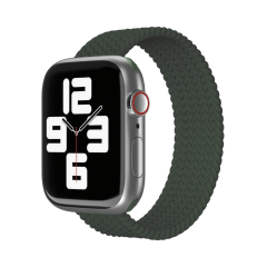 Ремешок нейлоновый плетёный VLP для Apple Watch 38/40/41, L/XL, 2шт, тёмно-зелёный