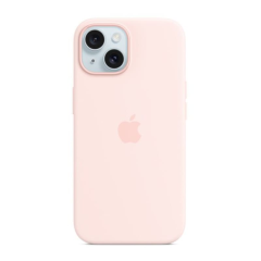 Чехол для Apple iPhone 15 Silicone Case с MagSafe Pink, розовый