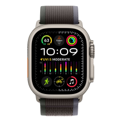 Apple Watch Ultra 2 (2023), 49 мм корпус из титана цвета «Natural», ремешок Trail Loop размера M/L цвета «Blue/Black»