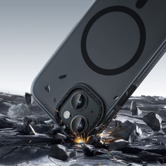 Чехол hoco. DROP PROOF Magnetic Smartphone Case для Apple iPhone 15 Прозрачный черный