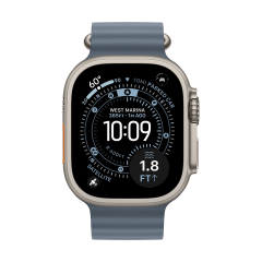 Apple Watch Ultra 3 (2025), 49 мм корпус из титана цвета «Natural», ремешок Ocean Band цвета «Anchor Blue»