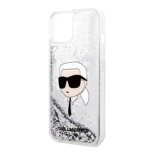 Чехол Karl Lagerfeld для iPhone 15 Liquid Glitter NFT Karl head Hard (KLHCP15SLNKHCH) Серебристый купить в Донецке ДНР