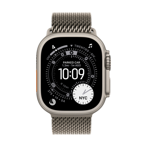 Apple Watch Ultra 3 (2025), 49 мм корпус из титана цвета «Natural», ремешок Titanium Milanese Loop размера M цвета «Natural»